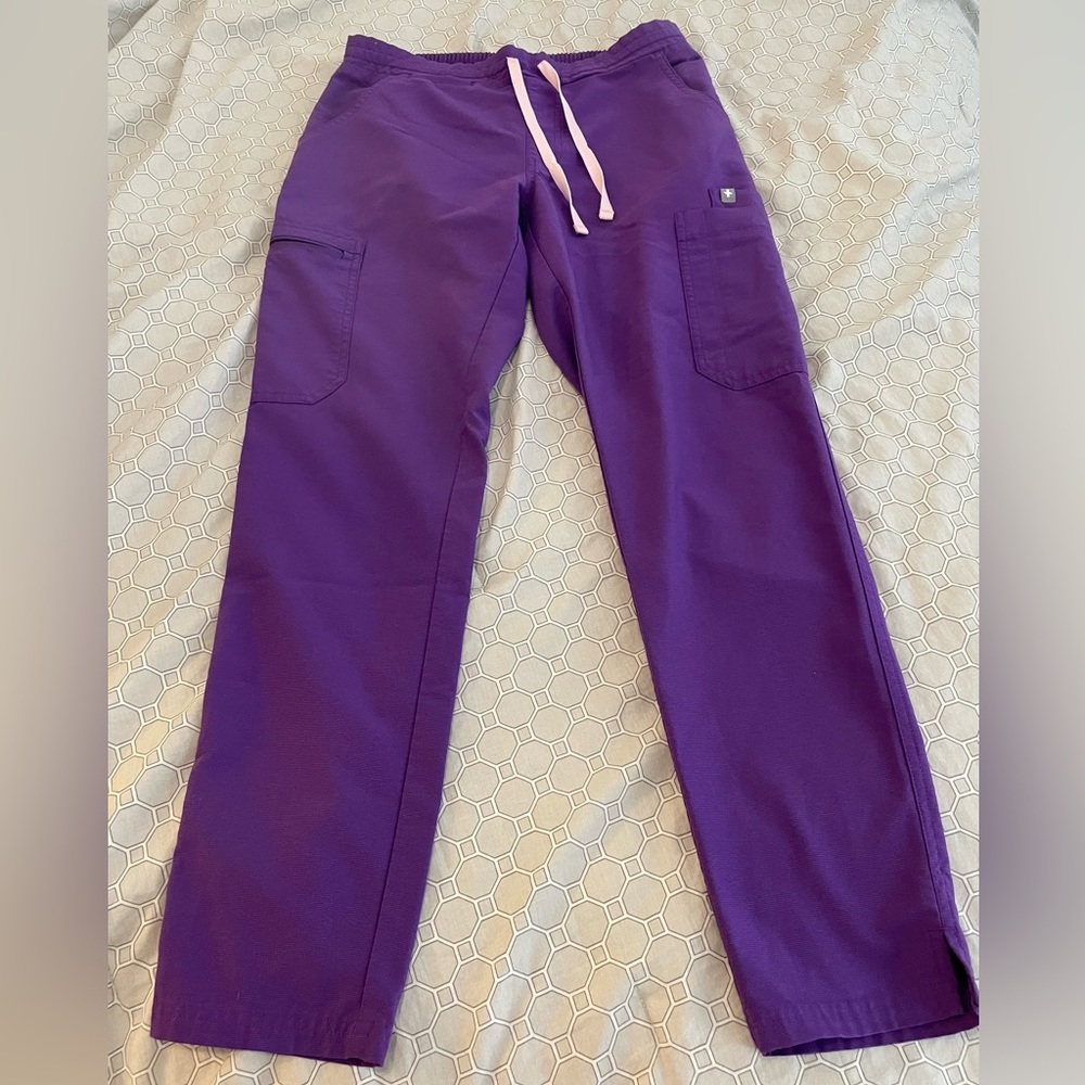 FIGS Yola straight leg pants, purple - XS